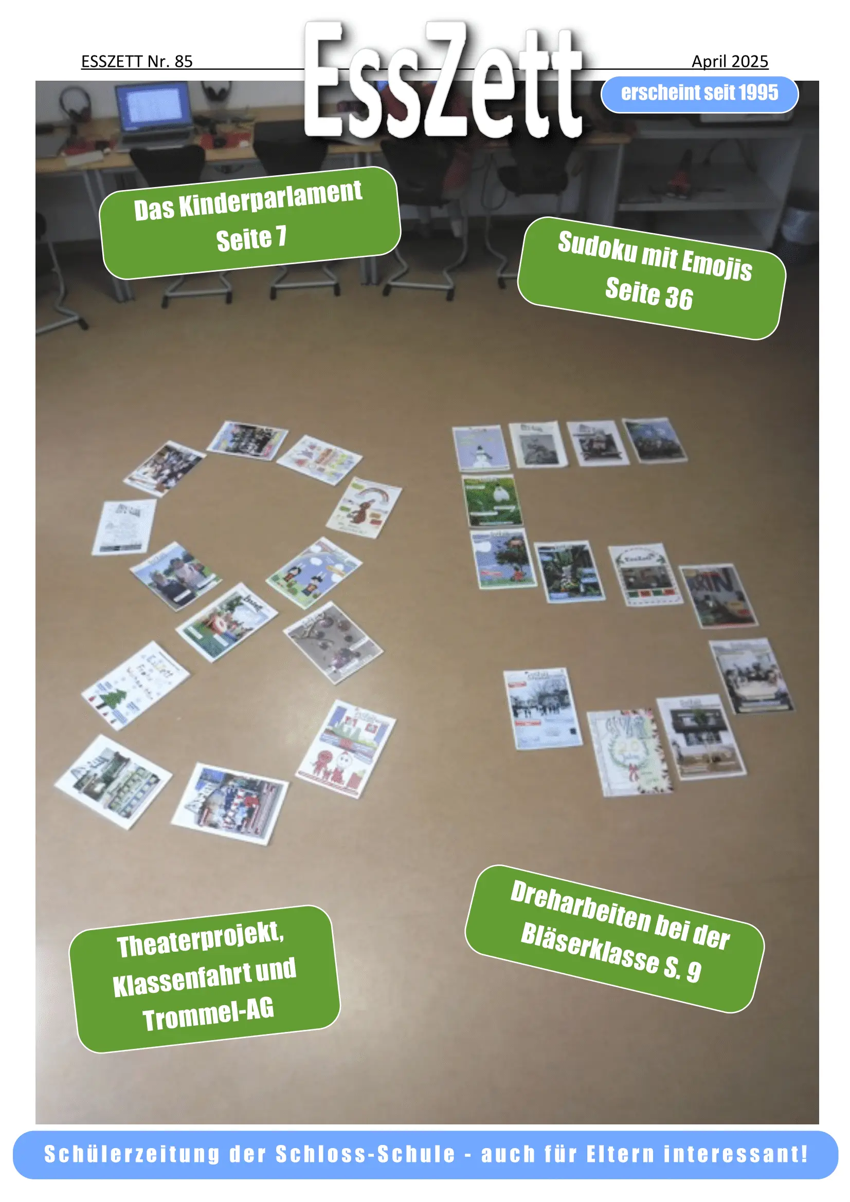 Die 85. Ausgabe der EssZett Schulzeitung der Schloss-Schule Gräfenhausen