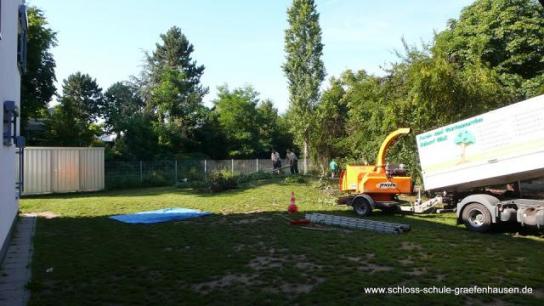 Pavillion wird für neue Klasse gebraucht +++ Leider müssen Bäume gefällt werden!